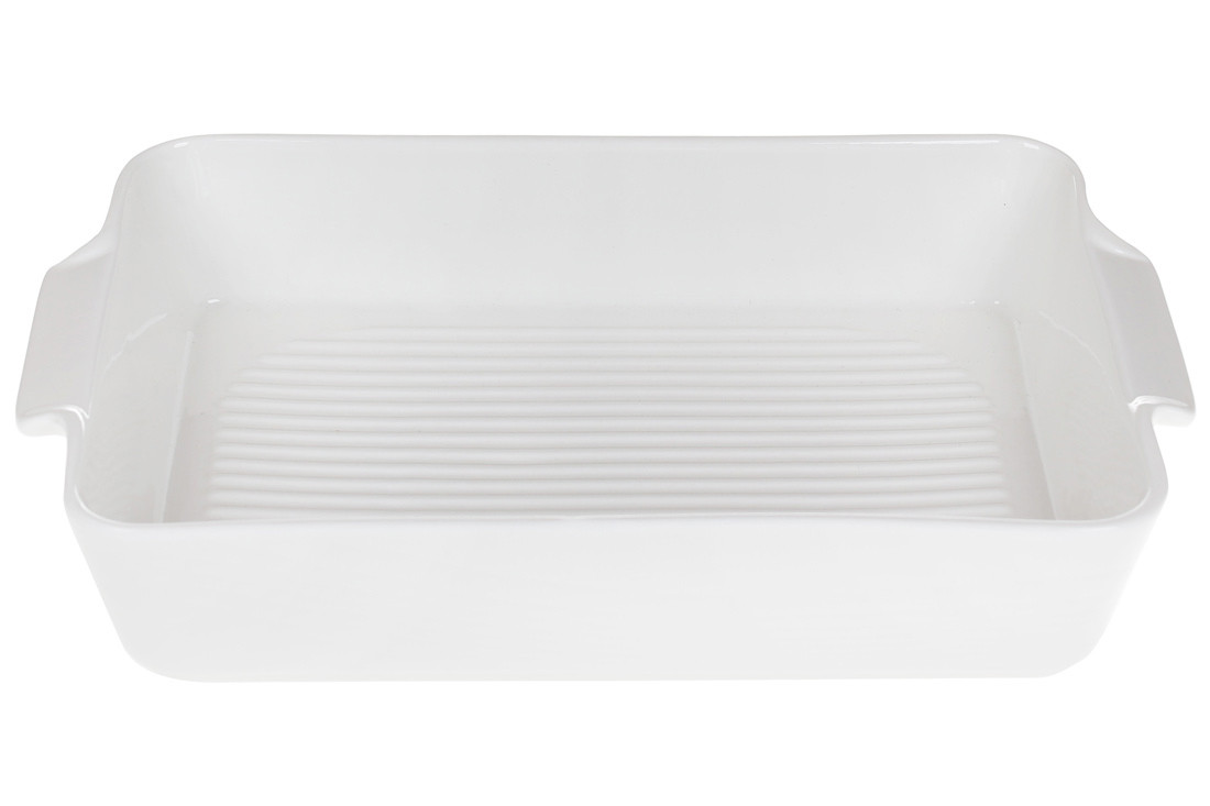 Прямокутна форма для випікання з ручками 36 см із жаростійкої порцеляни (1200 °C), колір білий (988-228)