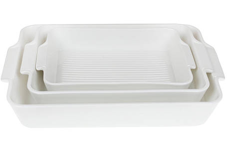 Прямокутна форма для випікання з ручками 36 см із жаростійкої порцеляни (1200 °C), колір білий (988-228), фото 2