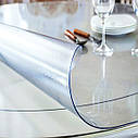 Скатертина м'яке скло для столу і меблів Soft Glass (1.1х1.4м) товщина 0.4 мм, Прозора, фото 2
