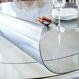Скатертина м'яке скло для столу і меблів Soft Glass (1.1х1.4м) товщина 0.4 мм, Прозора, фото 6
