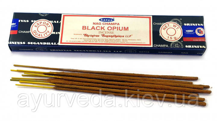Пахощі Nag Champa Black Opium Satya - Чорний Опіум, пильцовые, натуральні 15gm