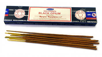 Схвалення Nag Champa Black Opium Satya — Чорний Опіум, пилкові, натуральні 15gm