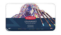 Карандаши цветные Derwent Coloursoft 36шт в метал.пенале (5028252188944)