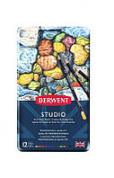 Карандаши цветные Derwent Studio 12цв в метал.пенале (5010255713476)