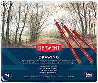 Набор карандашей для рисунка Drawing, 24шт., мет. коробка, Derwent