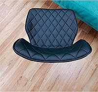 Стілець Toni GD-Base шкірозамінник сірий 1001 на золотій круглій нозі-опорі з регулюванням висоти сидіння, фото 3