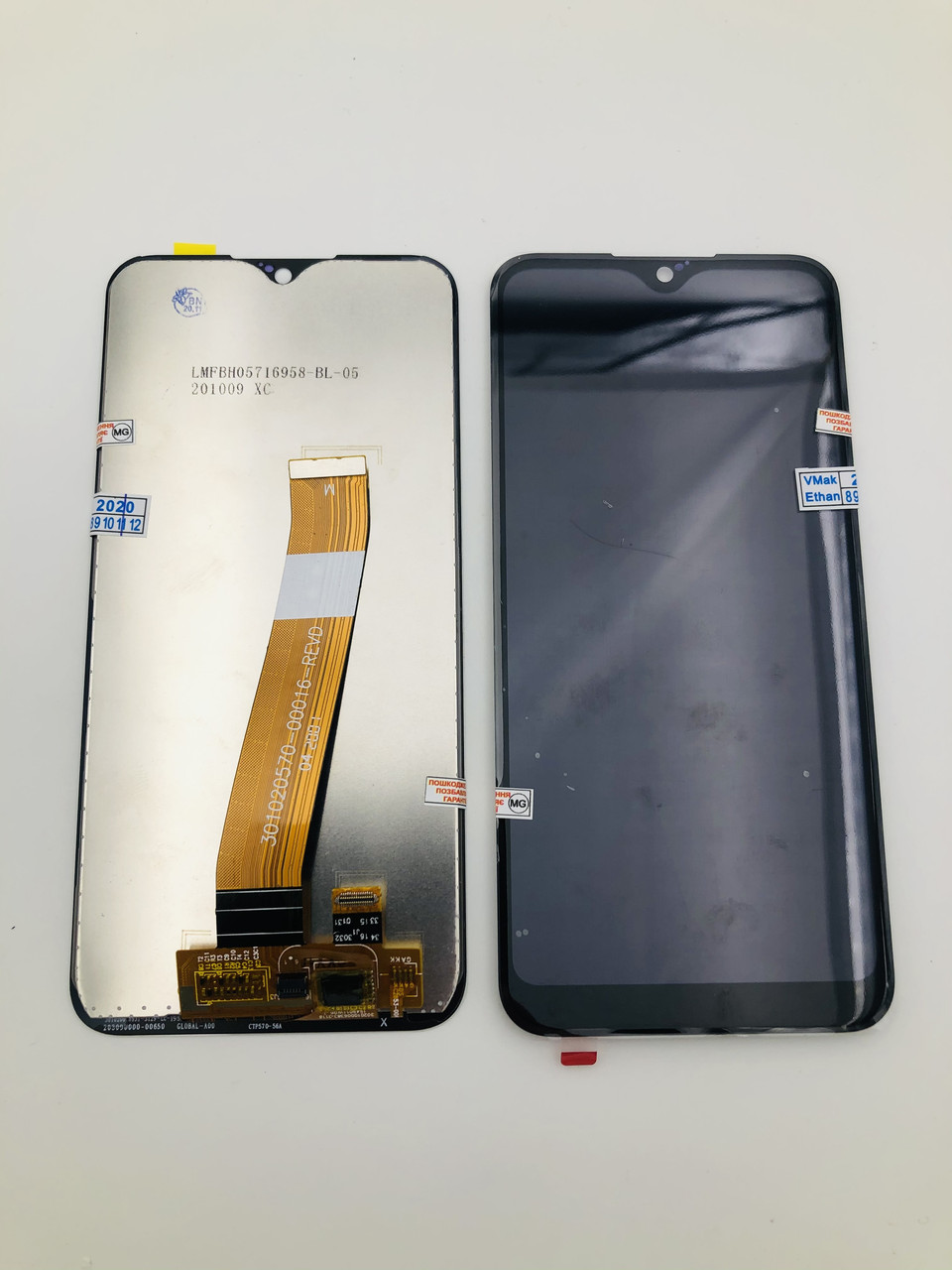 Дисплей для мобільного телефону Samsung A01 2020/A015, чорний, з тачскріном, ORIG (широкий роз'єм)