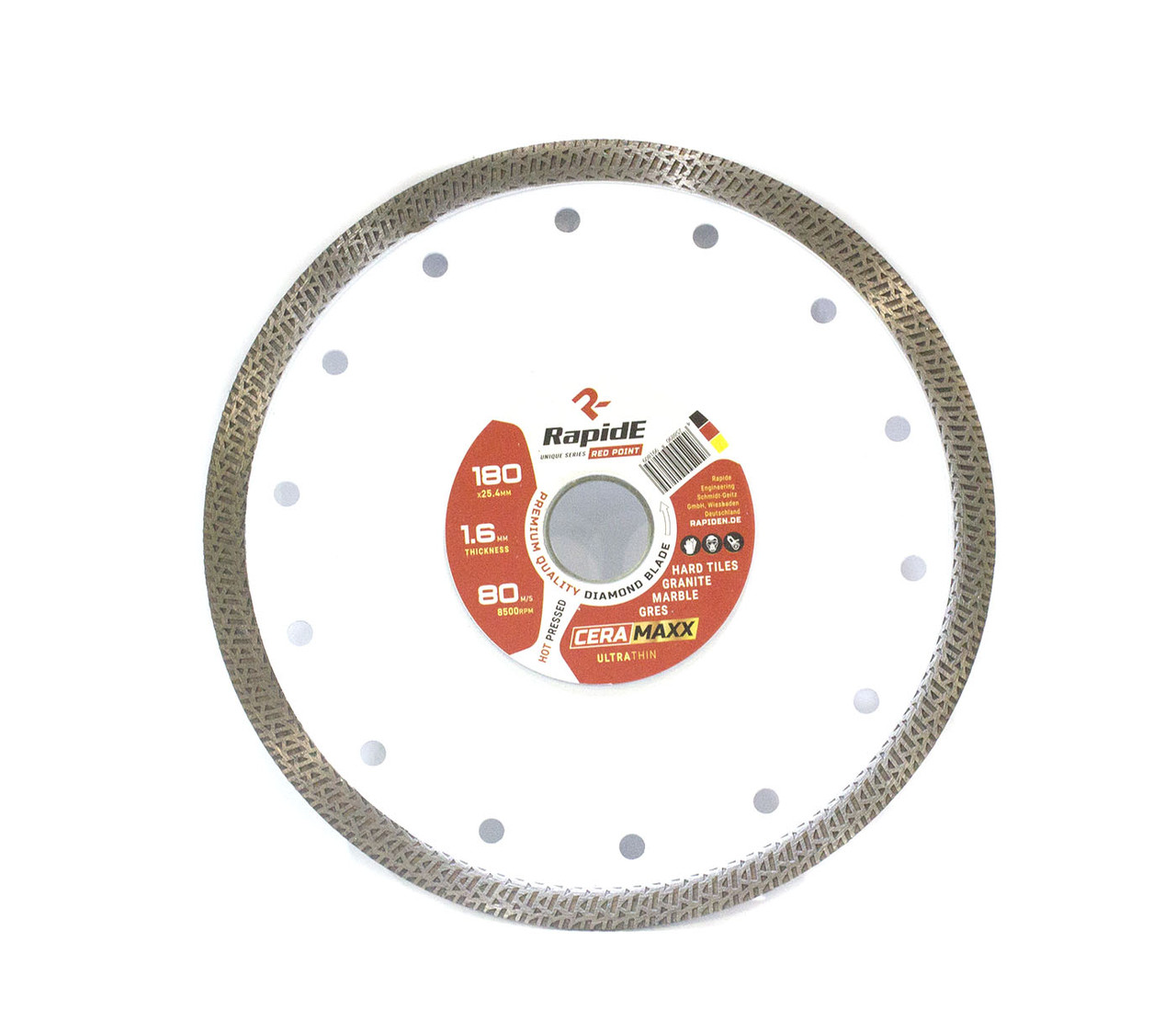 Алмазний диск відрізний на болгарку 180х1, 6х10х22, 2мм Rapide CERAMAXX. Граніт, кераміка.