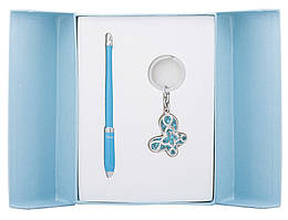 Набір подарунковий Night Moth: ручка кулькова + брелок синій