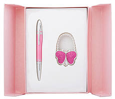 Набір подарунковий Lightness: ручка кулькова + гачок д сумки рожевий