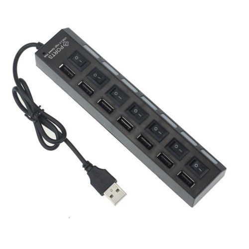 USB HUB 7 портів із вимикачами, USB 2.0