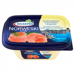 Крем-сир плавлений із лососем і укропом Mlekpol Norweski, 150 г, фото 1