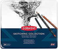 Набор художественный Derwent Sketching Collection для графики 24 предметов в металлическом пенале