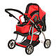 Коляска для ляльки 9672 Melogo чорно-червона h = 62 cm, 2 в 1, класика - фото 7 - id-p1321376571