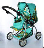 Коляска для ляльки 9672 Melogo бірюзова h = 62 cm, 2 в 1, класика, фото 3