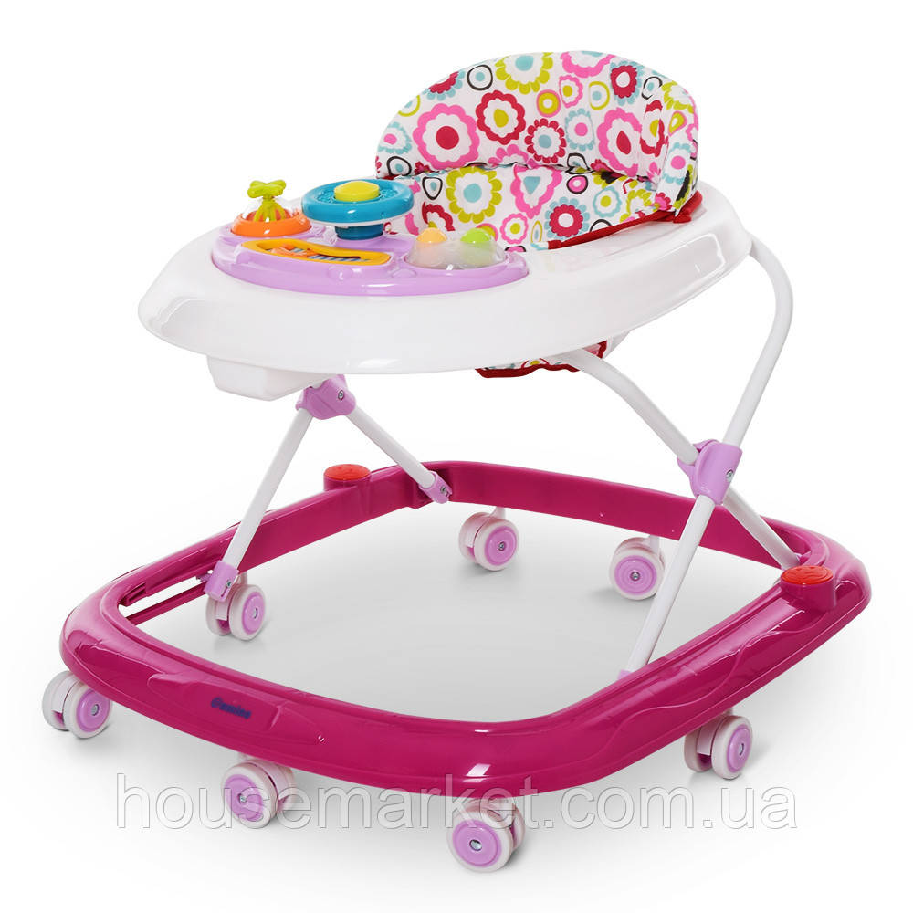 Дитячі ходунки ME 1049 HAPPY PINK з музичним блоком - фото 1 - id-p1321377397