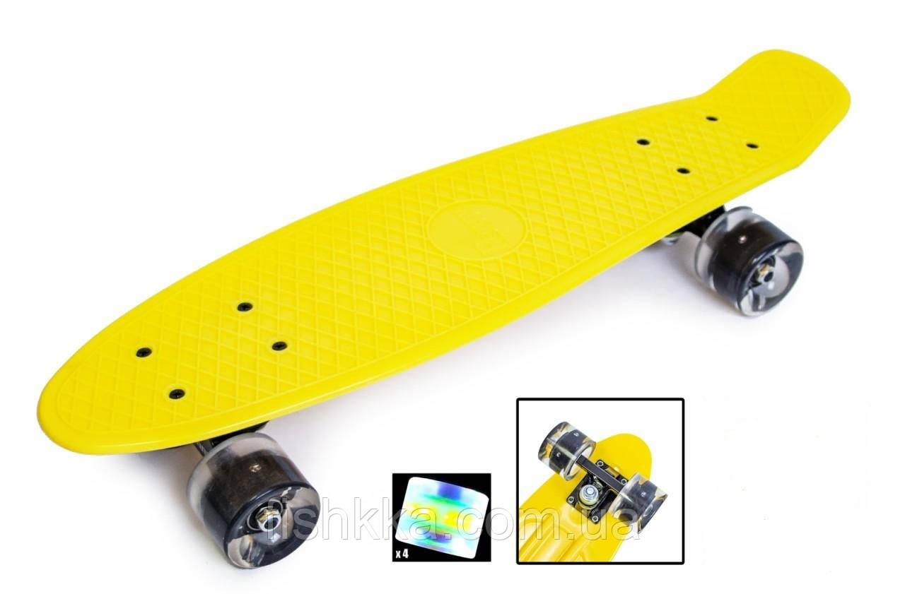 Penny Board. Yellow. Світяться колеса.