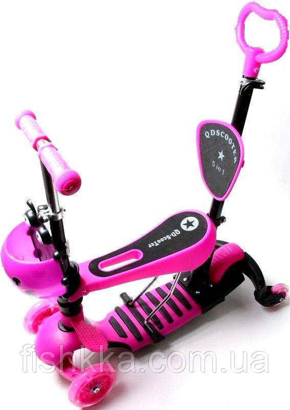 Самокат Scooter "Божа корівка" 4in1 Pink (4-х колісний)