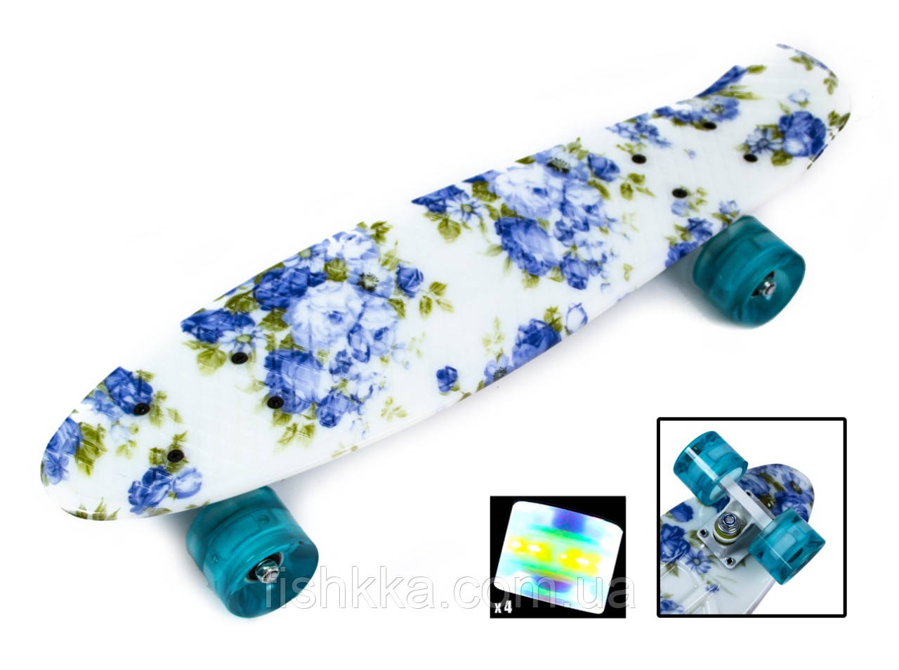 Penny Board "Flowers" Світяться колеса.