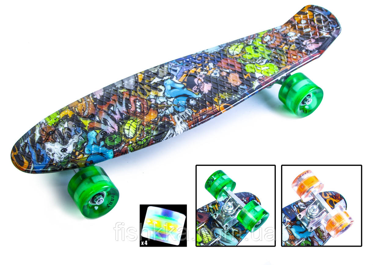 Penny Board "Graffiti" Monsters. Світяться колеса.