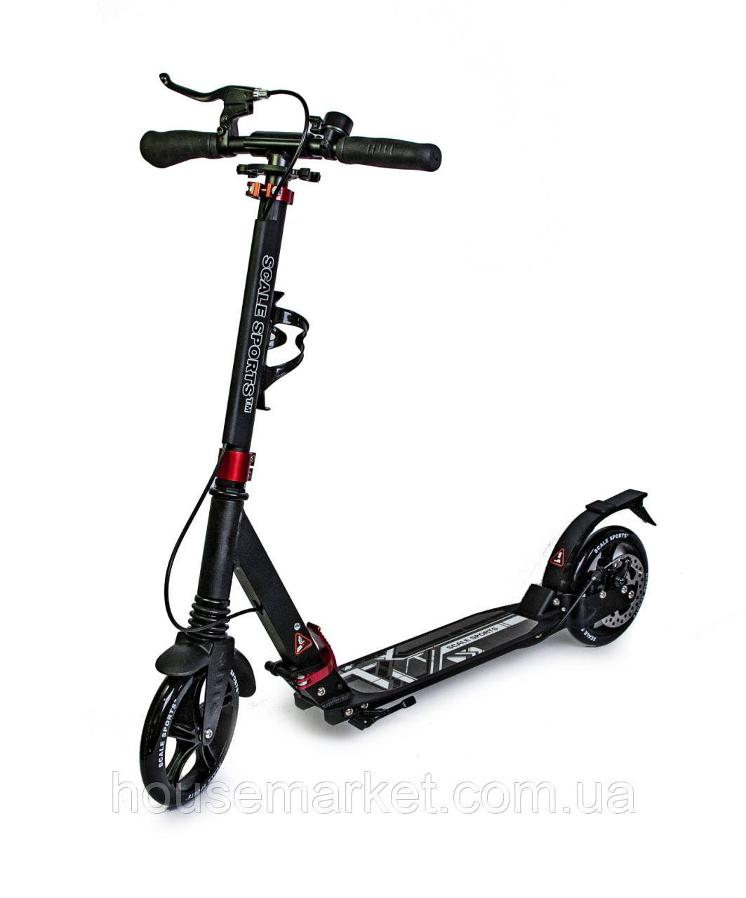 Самокат Scale Sports SS-04 Чорний двоколісний на дискових гальмах - фото 1 - id-p1321378220