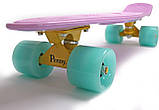 Скейт Пенні борд Penny Board. Ліловий колір. Світяться колеса., фото 4