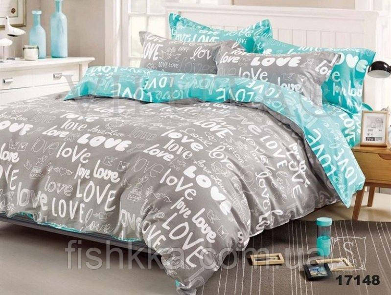 Комплект полуторного постільної білизни Love" Бязь-люкс