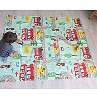 Дитячий термоковрик Babypol Тепла підлога складний двосторонній килими 180*150 товщиною 1см, з дорогою