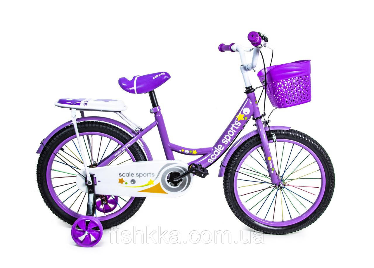 Дитячий велосипед 18 "SCALE SPORTS"ФІОЛЕТОВИЙ T18 , Ручний і Дискові Гальма