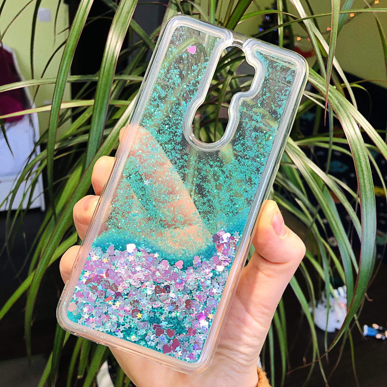 Чохол Glitter для OPPO A9 2020 бампер рідкий блиск Бірюзовий