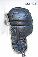 Чоловіча шапка вушанка з натуральної шкіри та хутра овчини DAVANI 00196