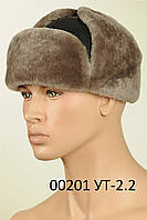 Чоловіча шапка вушанка з натуральної шкіри та хутра овчини DAVANI 00201