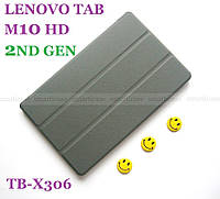 Умный серый чехол книжка для Lenovo Tab M10 HD 2nd Gen tb-x306f 306x Iron Grey в коже PU