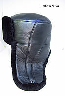 Чоловіча шапка вушанка з натуральної шкіри та хутра овчини DAVANI 00207