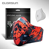 Спортивная маска-респиратор Glorsun с угольным фильтром Анти-смог PM2.5