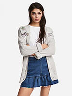 Сірий кардиган жіночий теплий h&m oversize, оверсайз, розмір s