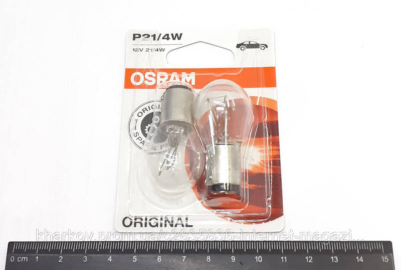 Лампа P21/4W BAZ15d (Osram) 7225-02B, фото 1