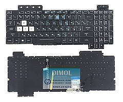 Оригінальна клавіатура для ноутбука Asus TUF Gaming FX504, FX505, FX505D, FX705A, FX80G  series, чорний, підсвічування RGB