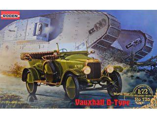 Пластикова модель 1/72 Roden 735 Британський автомобіль Vauxhall D-Type Staff Car, фото 1
