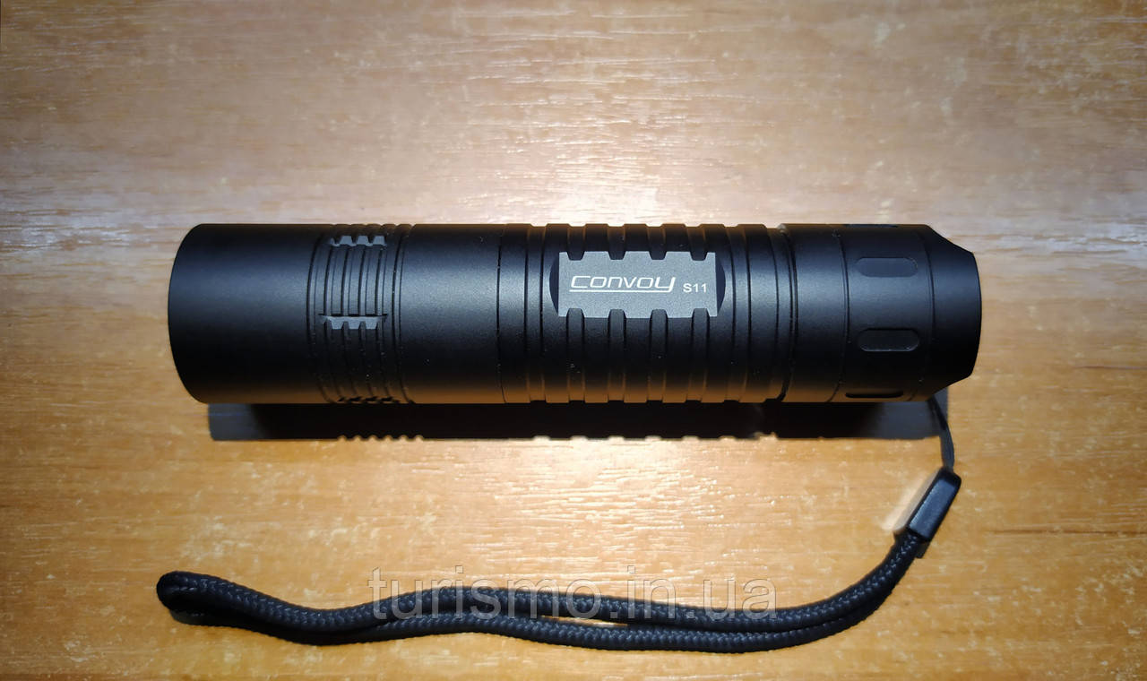 Ліхтар Convoy S11 діод Luminus SST-40 новий драйвер 12 груп з термоконтролем 2300 Lm, 5000K, корпус чорний