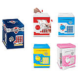 Сейф-копилка MK 3916, 18 см, сейф, звук, світло, затягує купюри, фото 2