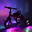 Велосипед триколісний TURBOTRIKE M 3648-M-1, світні колеса, пляшечка, блакитний, фото 5