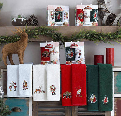 Новорічні рушники кухонні Merry Christmas 100% бавовна 30х50см