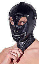 Маска раба для рольових ігор на голову Fetish Collection Imitation Leather Mask від Orion чорна all Оригинал, фото 2