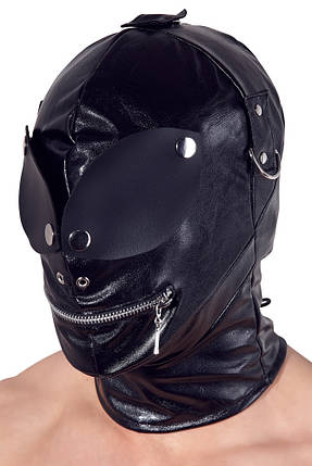 Маска раба для рольових ігор на голову Fetish Collection Imitation Leather Mask від Orion чорна all Оригинал, фото 2