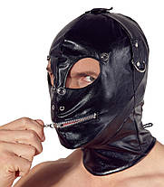 Маска раба для рольових ігор на голову Fetish Collection Imitation Leather Mask від Orion чорна all Оригинал, фото 3