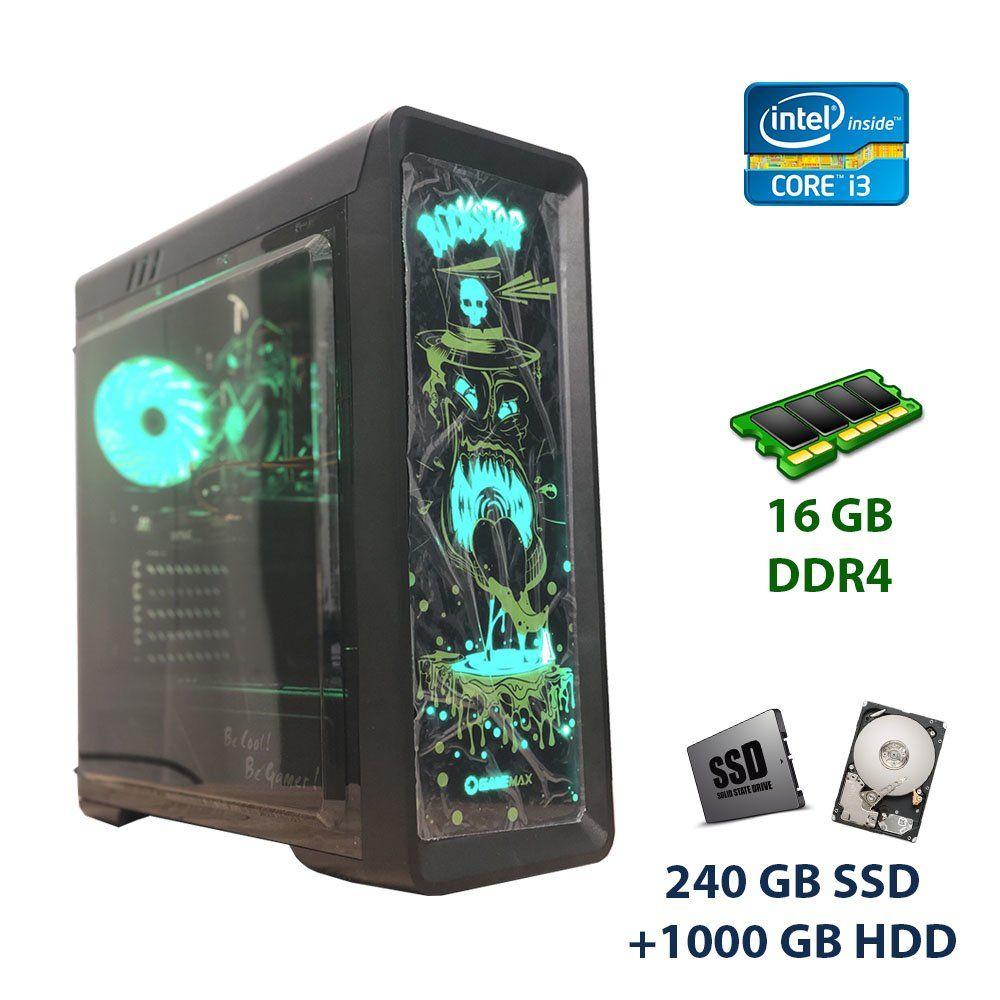 GameMax RockStar G515 RGB Tower / Intel Core i3-10100F (4 (8) ядра по 3.6 - 4.3 GHz) / 16 GB DDR4 / 240 GB