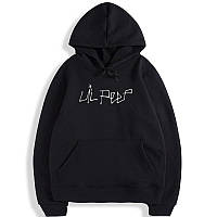 Толстовка черная Lil Peep Logo Кенгуру весна, лето, осень Худи с принтом Лили Пип для девушки, парня, унисекс M, 48, Весна/осень