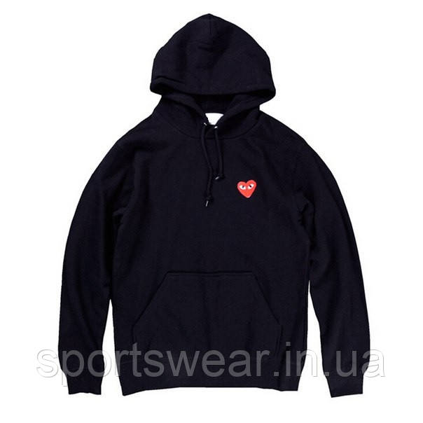 Худи Play Comme des Garcons мужское Кофта с капюшоном с принтом CDG КДГ Кенгурушка с карманом Батник хлопковый L, 50, Весна/осень - фото 1 - id-p1321519142