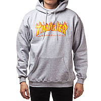 Худи Thrasher Flame серое с логотипом, унисекс XL, 52, Весна/осень